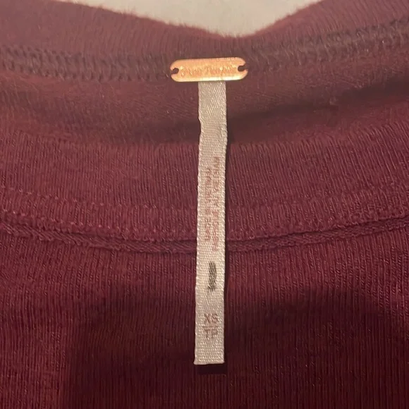 Free People Maroon “Forever Your Girl Babydoll” Top in size XS - Picture 2 of 8